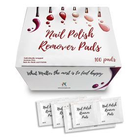 Nail Polish Remover Pads. Pack of 100 Remover Wipes. Non-Sterile Saturated Napkins 2-ply Kit. Non-Woven Cleansing Pads Set with Aloe; Panthenol. Indiv