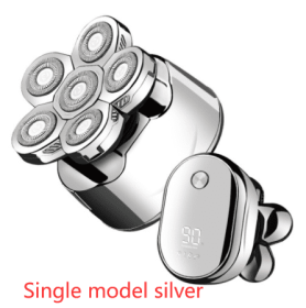 Cross-Border New Men's Multi-Function Razor Electric Six-in-one Six-Blade Electric Razor Eyebrow Trimming Set (Option: Single model silver-USB)