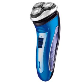 Men's Three Blade Rechargeable Beard Knife (Option: Blue-UK)
