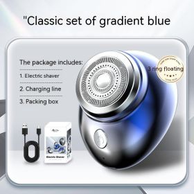 Mini Men's USB Rechargeable Electric Shaver (Option: 16013Gradient Blue-USB Ordinary gift box)